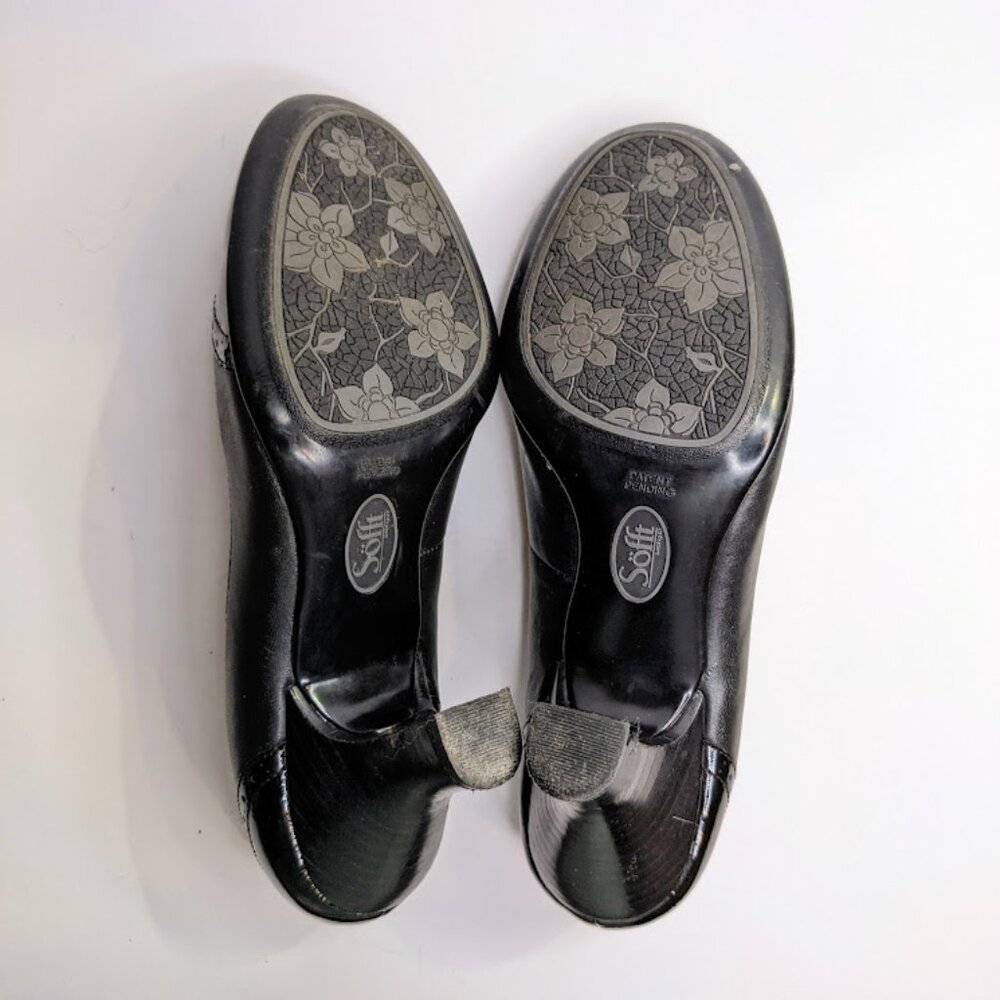 Sofft Heels Womens 7.5 Black Patent Leather Oxford Brogue Professional Pumps - Picture 7 of 7